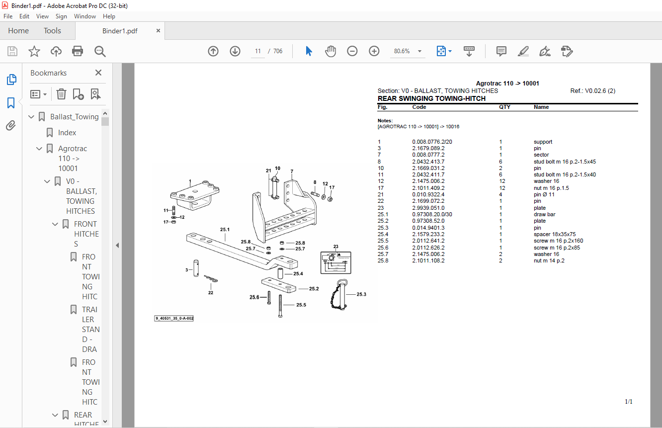 Deutz Fahr Agrotrac 110 after 1001 Parts Catalog Manual - PDF DOWNLOAD ...