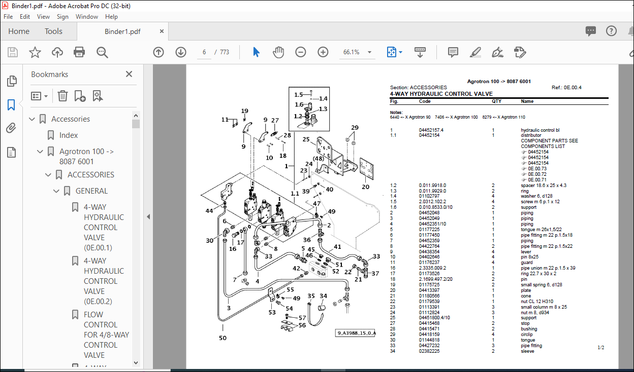 Deutz Fahr Agrotron 100 After 8087 6001 Parts Catalog Manual - PDF ...