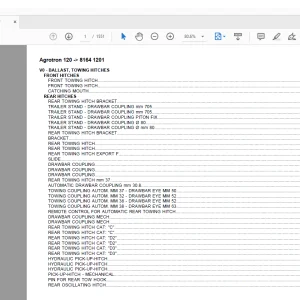 Deutz Fahr Agrotron 120 After 8164 1201 Parts Catalog Manual  - PDF DOWNLOAD