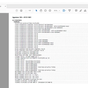 Deutz Fahr Agrotron 130 After 81135 1001 Parts Catalog Manual  - PDF DOWNLOAD
