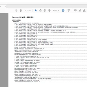 Deutz Fahr Agrotron 135 MK3 After 8093 2001 Parts Catalog Manual  - PDF DOWNLOAD