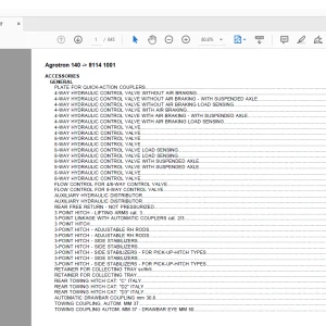 Deutz Fahr Agrotron 140 After 8114 1001 Parts Catalog Manual  - PDF DOWNLOAD