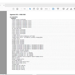 Deutz Fahr Agrotron 210 after 8106 1001 Parts Catalog Manual - PDF DOWNLOAD