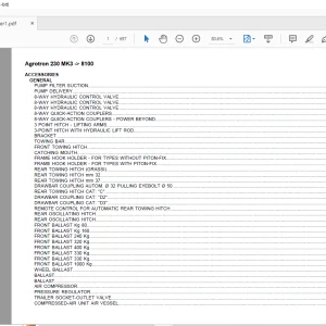 Deutz Fahr Agrotron 230MK3 After 8100 Parts Catalog Manual - PDF DOWNLOAD