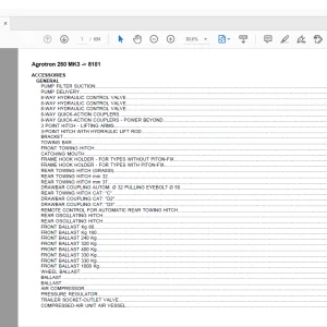 Deutz Fahr Agrotron 260 MK3 After 8101 Parts Catalog Manual  - PDF DOWNLOAD