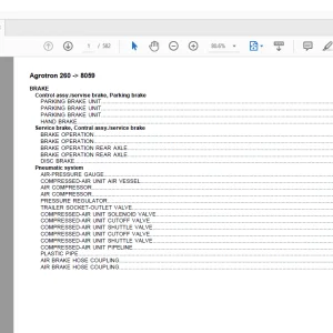 Deutz Fahr Agrotron 260 after 8059 Parts Catalog Manual  - PDF DOWNLOAD