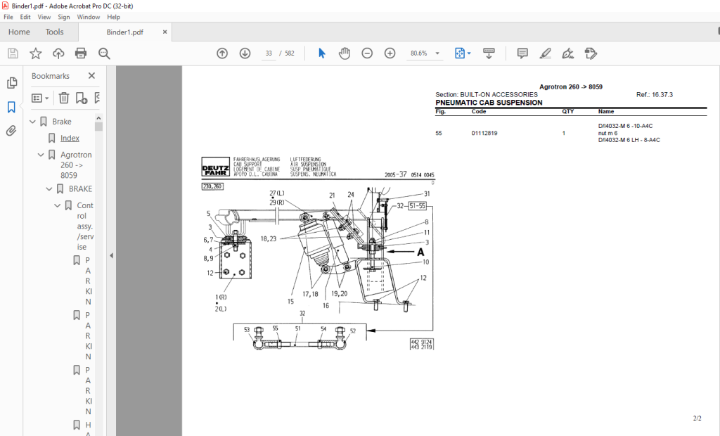 Deutz Fahr Agrotron 260 after 8059 Parts Catalog Manual - PDF DOWNLOAD ...