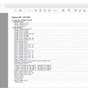 Deutz Fahr Agrotron 265 after 8101 3001 Parts Catalog Manual - PDF DOWNLOAD