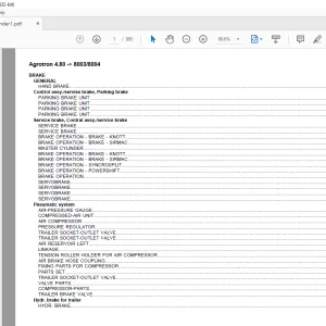 Deutz Fahr Agrotron 4.80 after 8003/8004 Parts Catalog Manual -  PDF DOWNLOAD