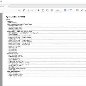 Deutz Fahr Agrotron 6.00 after 8011 8012 Parts Catalog Manual - PDF DOWNLOAD