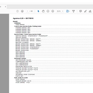 Deutz Fahr Agrotron 6.20 After 8017 8018 Parts Catalog Manual  - PDF DOWNLOAD