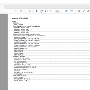 Deutz Fahr Agrotron 6.30 After 8019 Parts Catalog Manual  - PDF DOWNLOAD