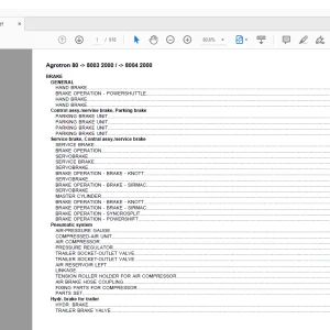 Deutz Fahr Agrotron 80 After 8003 2000 After 8004 2000 Parts Catalog Manual  - PDF DOWNLOAD
