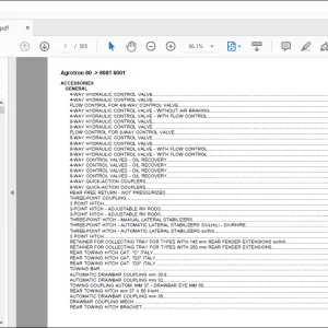 Deutz Fahr Agrotron 80 After 8081 6001 Parts Catalog Manual - PDF DOWNLOAD