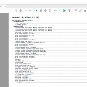 Deutz Fahr Agrotron K 110 Profiline After 8161 1001 Parts Catalog Manual - PDF DOWNLOAD