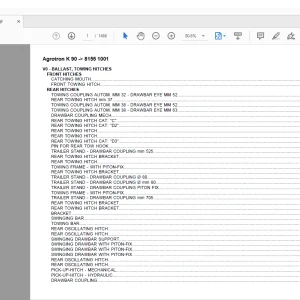 Deutz Fahr Agrotron K 90 after 8155 1001 Parts Catalog Manual  - PDF DOWNLOAD