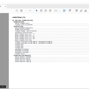 Deutz Fahr Agrotron L710 Parts Catalog Manual -  PDF DOWNLOAD