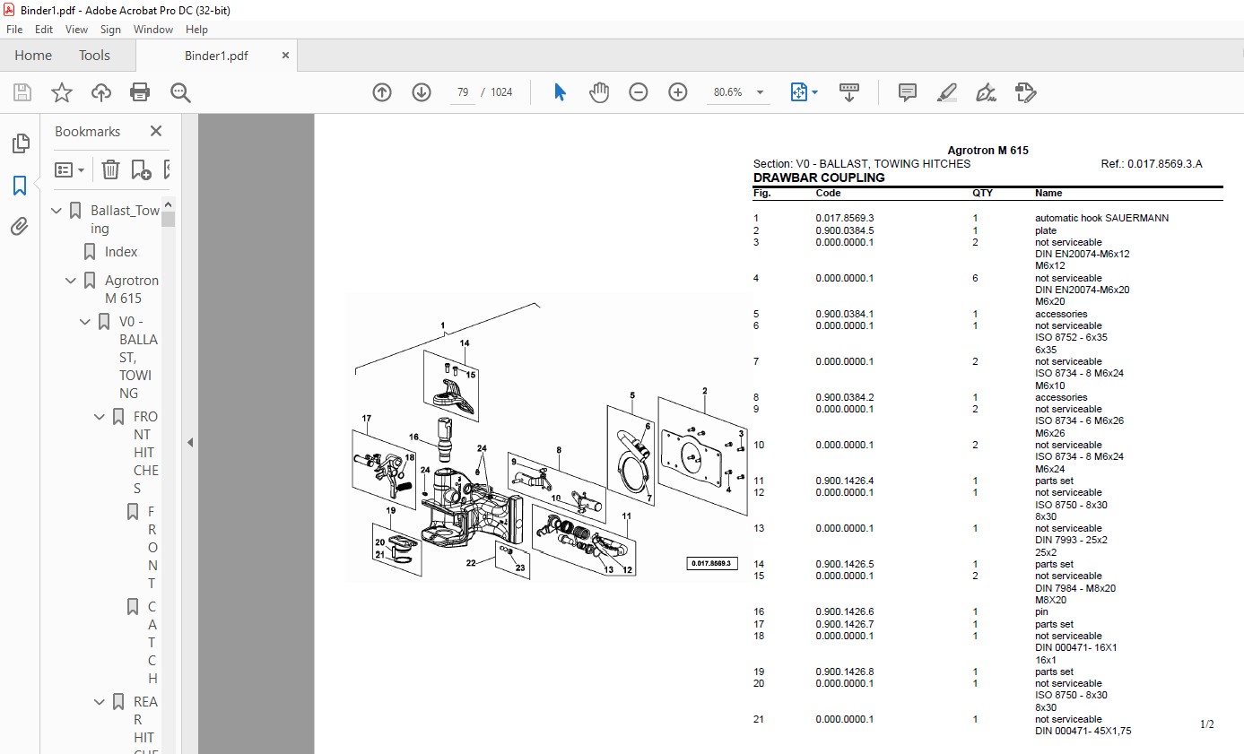 Deutz Fahr Agrotron M 615 Parts Catalog Manual - Pdf Download 