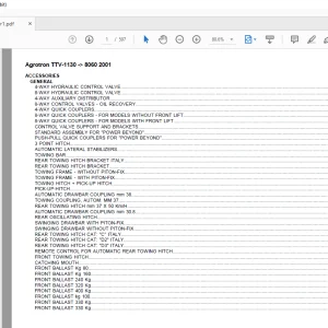 Deutz Fahr Agrotron TTV-1130 after 8060 2001 Parts Catalog Manual - PDF DOWNLOAD