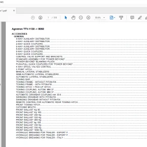 Deutz Fahr Agrotron TTV-1130 after 8060 Parts Catalog Manual - PDF DOWNLOAD