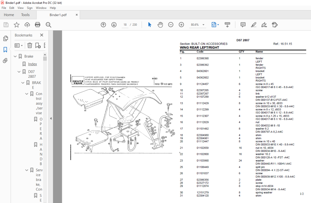 Deutz Fahr D07 2807 Parts Catalog Manual - PDF DOWNLOAD - HeyDownloads ...