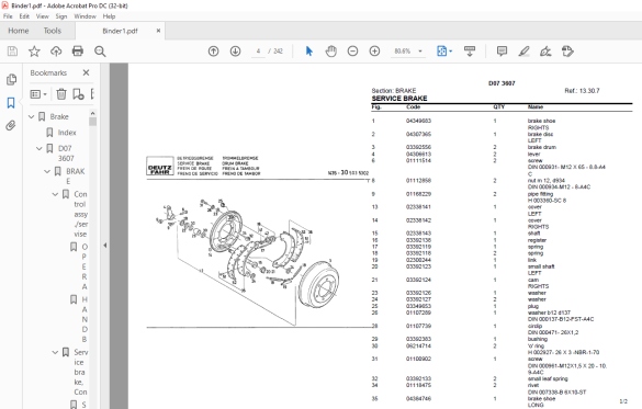 Deutz Fahr D07 3607 Parts Catalog Manual - PDF DOWNLOAD - HeyDownloads ...