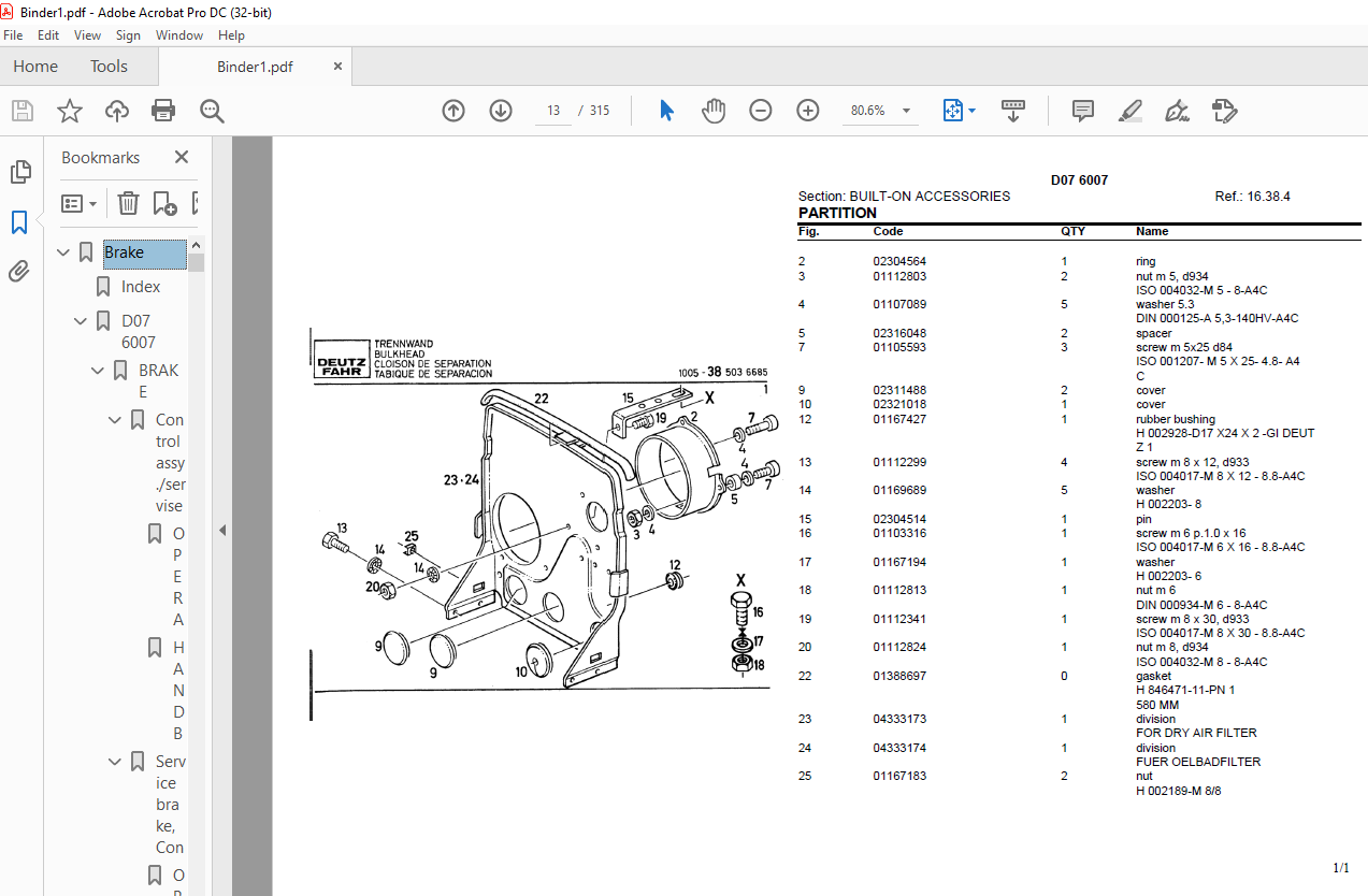 Deutz Fahr D07 6007 Parts Catalog Manual - PDF DOWNLOAD - HeyDownloads ...