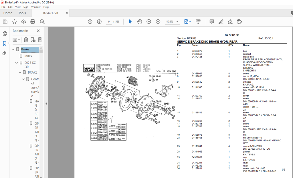 Deutz Fahr DX 3 SC 30 Parts Catalog Manual - PDF DOWNLOAD ...