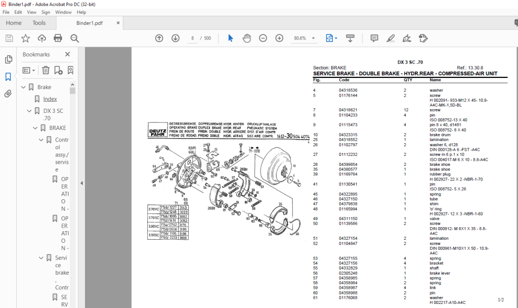 Deutz Fahr DX 3 SC.70 Parts Catalog Manual - PDF DOWNLOAD ...