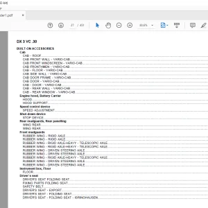 Deutz Fahr DX 3 VC.30 Parts Catalog Manual - PDF DOWNLOAD