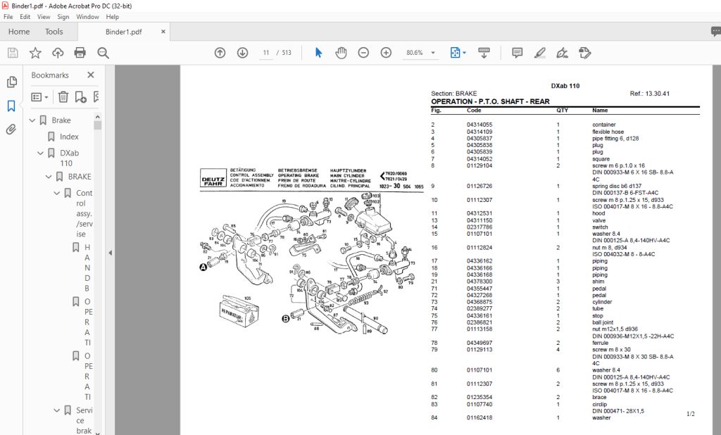 Deutz Fahr DXab 110 Parts Catalog Manual - PDF DOWNLOAD - HeyDownloads ...