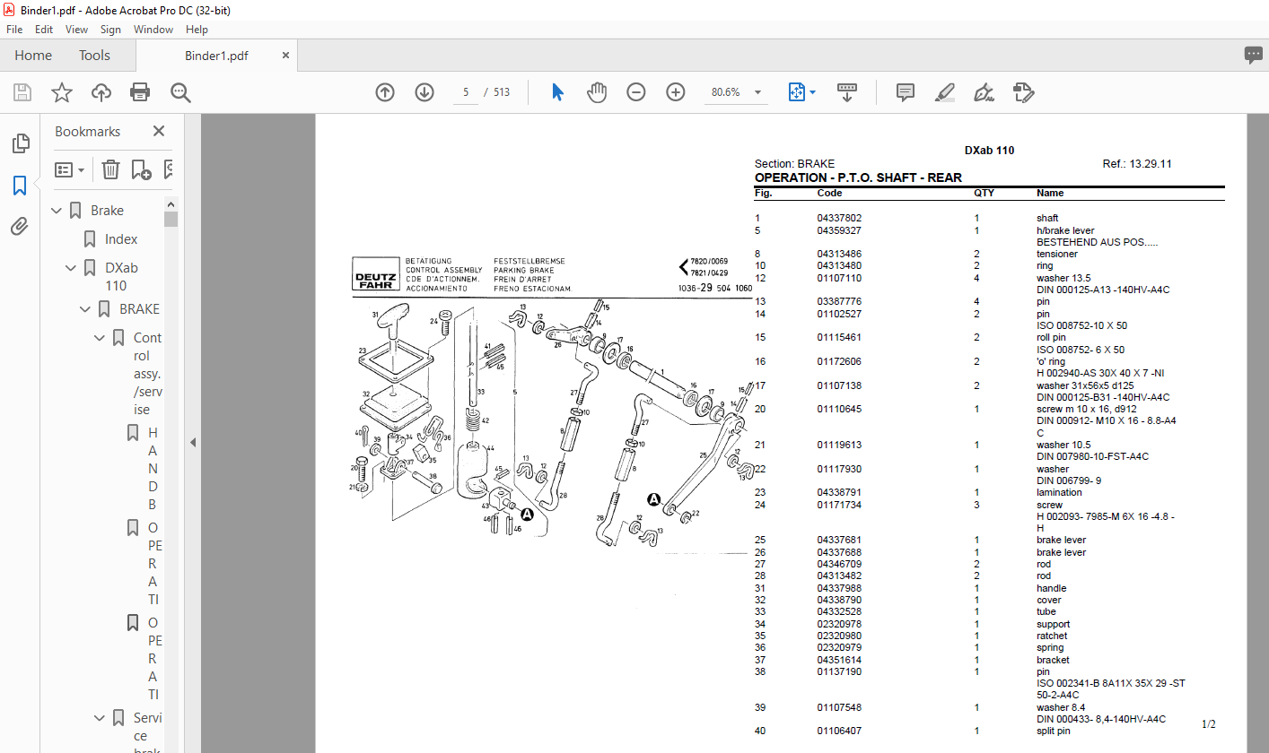 Deutz Fahr Dxab 110 Parts Catalog Manual - Pdf Download - Heydownloads 