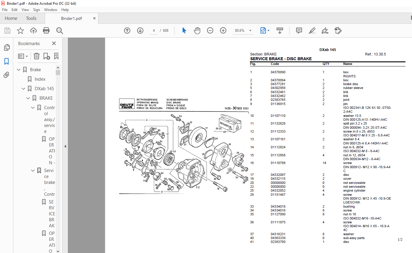 Deutz Fahr DXab 145 Parts Catalog Manual - PDF DOWNLOAD - HeyDownloads ...