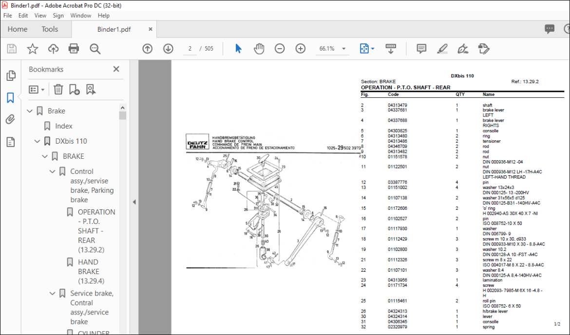 Deutz Fahr DXbis 110 Parts Catalog Manual - PDF DOWNLOAD - HeyDownloads ...