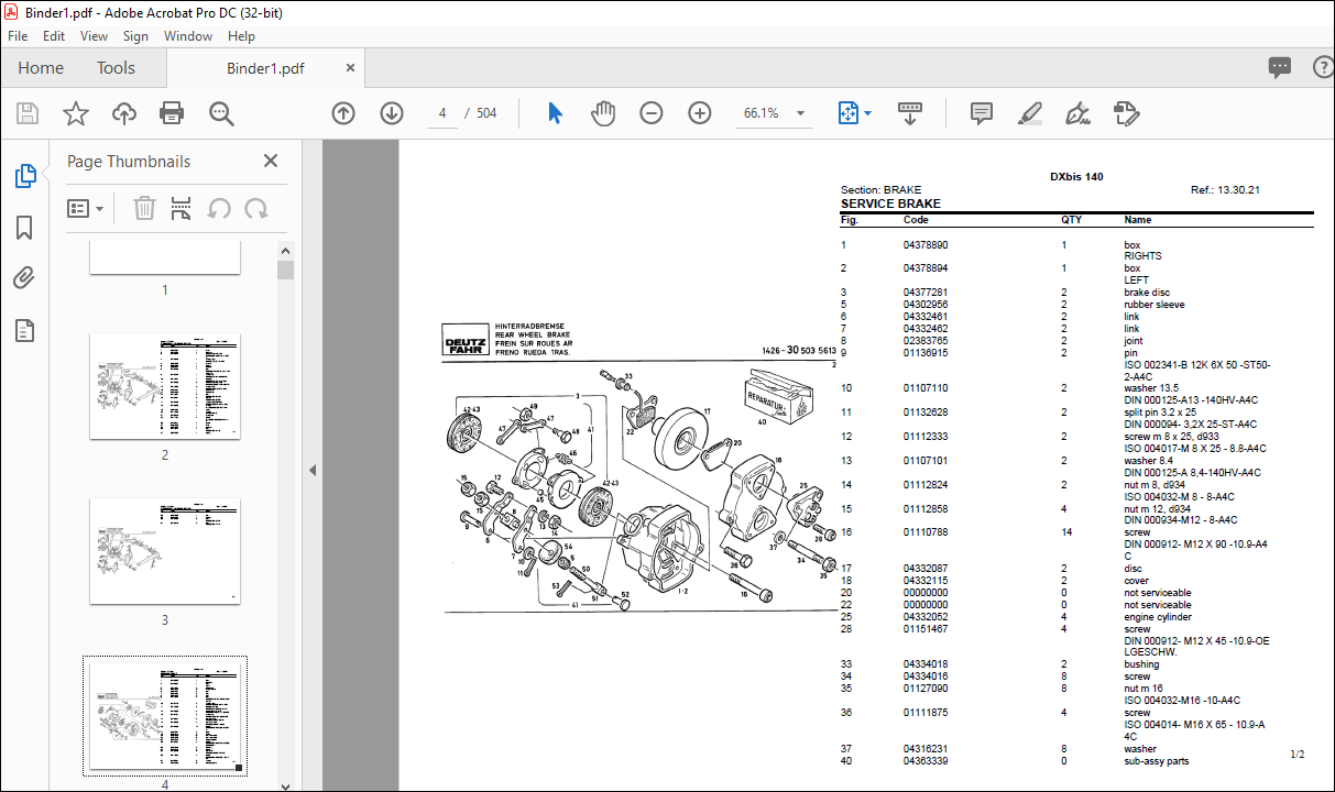 Deutz Fahr DXbis 140 Parts Catalog Manual - PDF DOWNLOAD - HeyDownloads ...