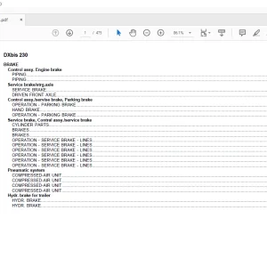 Deutz Fahr DXbis 230 Parts Catalog Manual - PDF DOWNLOAD