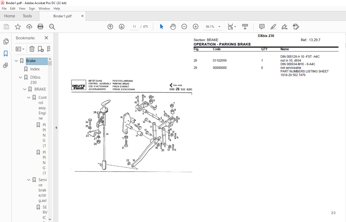 Deutz Fahr DXbis 230 Parts Catalog Manual - PDF DOWNLOAD - HeyDownloads ...