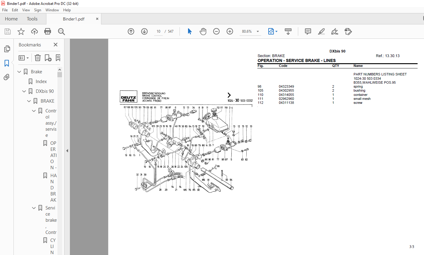 Deutz Fahr DXbis 90 Parts Catalog Manual - PDF DOWNLOAD - HeyDownloads ...