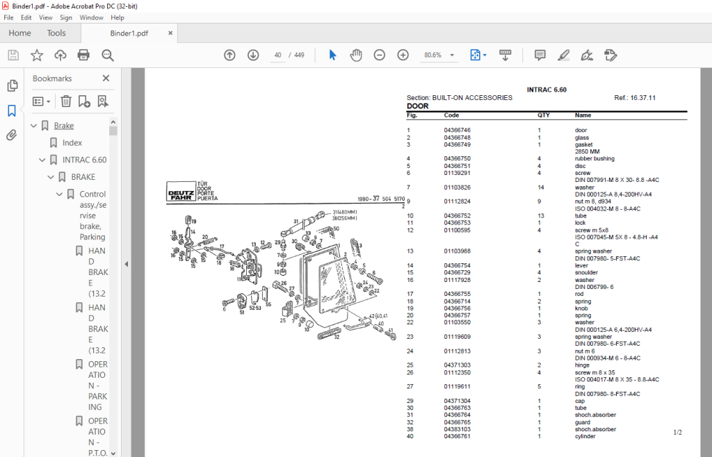 Deutz Fahr Intrac 6.60 Parts Catalog Manual - PDF DOWNLOAD ...