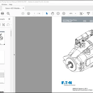 Eaton 420 Mobile Piston Pump Service Manual 50950145 - PDF DOWNLOAD