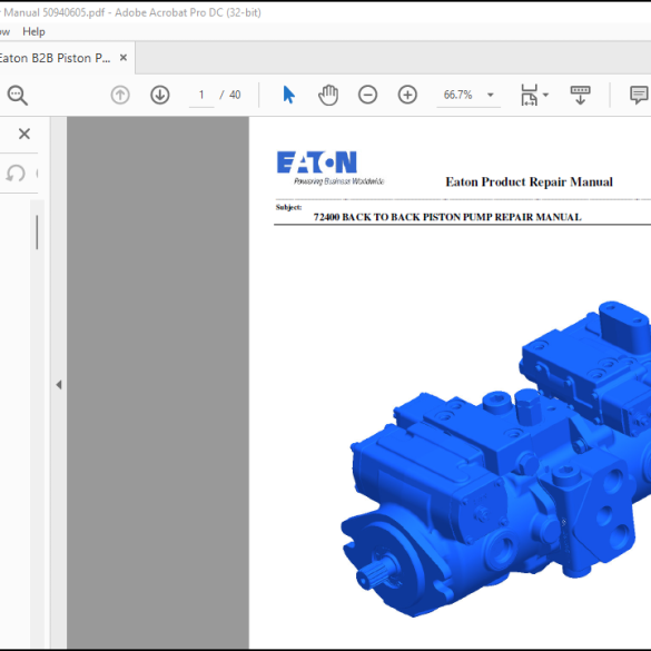 Eaton 72400 BACK TO BACK PISTON PUMP REPAIR MANUAL(50940605) - PDF ...