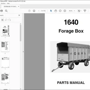 GEHL FX1640 Parts Manual (909860B) - PDF DOWNLOAD