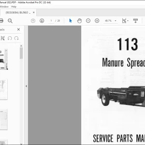 Gehl 113 Manure Spreader Service Parts Manual(904055) - PDF DOWNLOAD