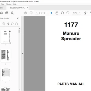 Gehl 1177 Manure Spreader Parts Manual(907541)  - PDF DOWNLOAD