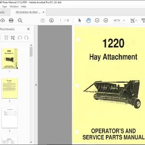 Gehl 1220 Hay Attachment OPERATOR'S AND SERVICE PARTS MANUAL(904335)  - PDF DOWNLOAD