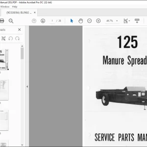 Gehl 125 Manure Spreader Service Parts Manual(903788)  - PDF DOWNLOAD
