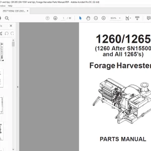 Gehl 1260 1265 (1260 After SN15500 and All 1265’s) Forage Harvesters Parts Manual 907169 - PDF DOWNLOAD