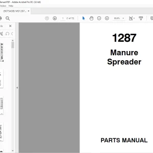 Gehl 1287 Manure Spreader Parts Manual(907543B) -  PDF DOWNLOAD