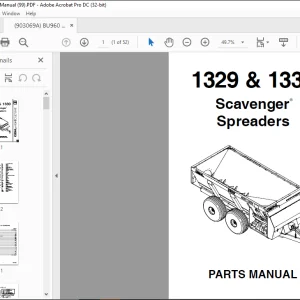 Gehl 1329 & 1330 Scavenger Spreaders Parts Manual(907523)  - PDF DOWNLOAD