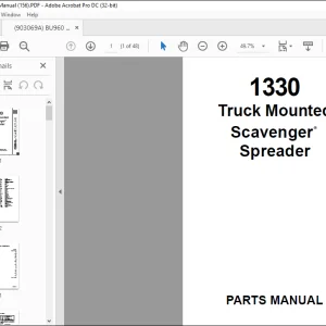 Gehl 1330 Truck Mounted Scavenger Spreader Parts Manual(907534)  -  PDF DOWNLOAD